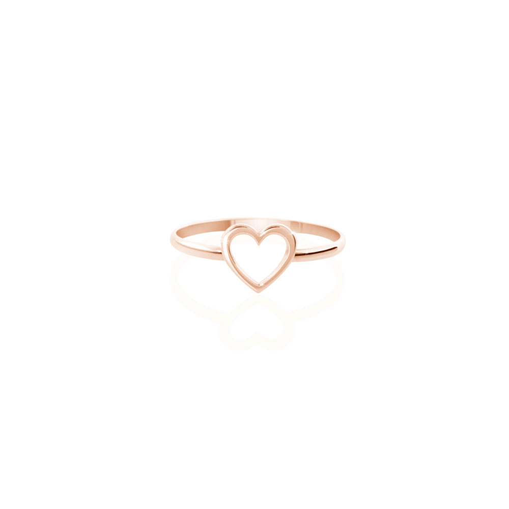 Romantic Heart Ring in Rose Gold