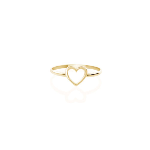Romantic Heart Ring in Yellow Gold