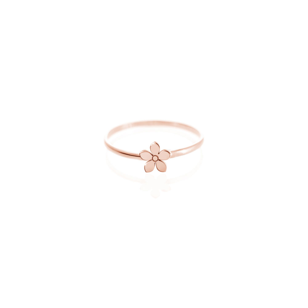 Tiny Flower Ring made of Rose Gold
