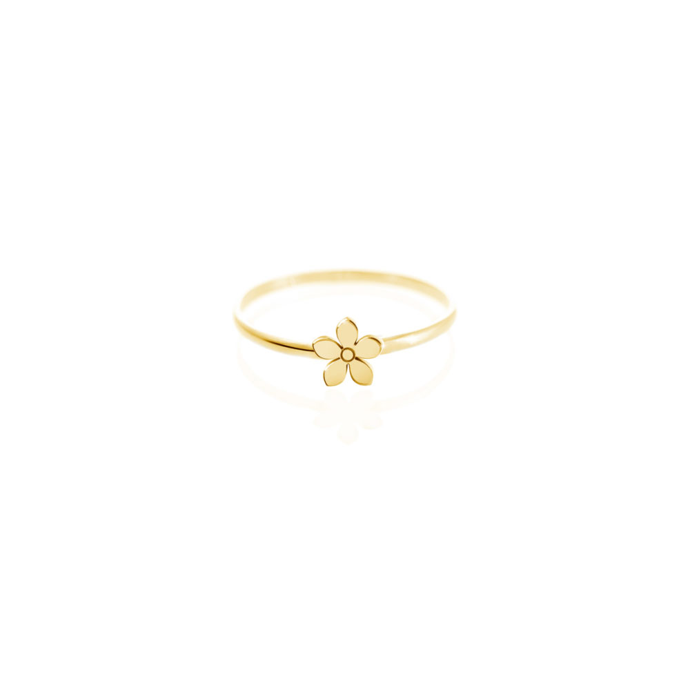 Tiny Flower Ring made of Yellow Gold