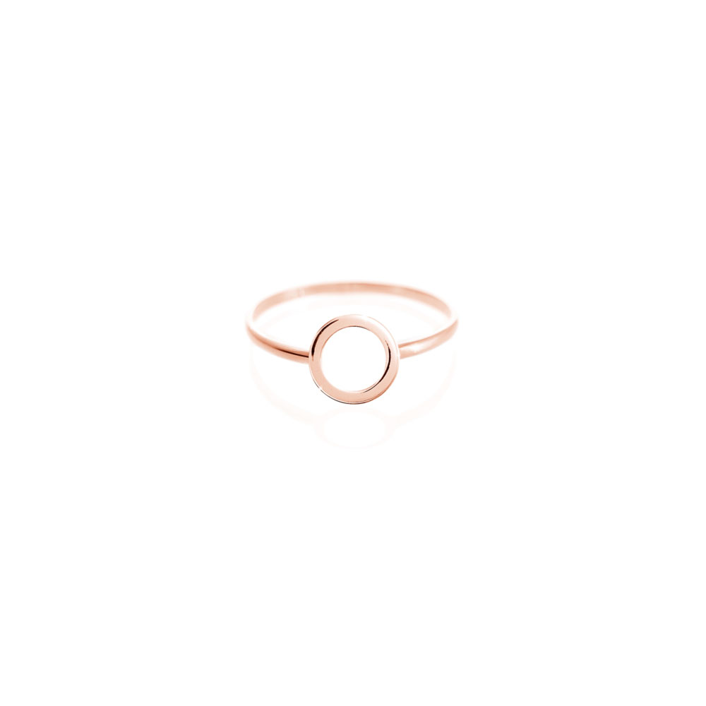 Rose Gold Band Ring with a Small Circle
