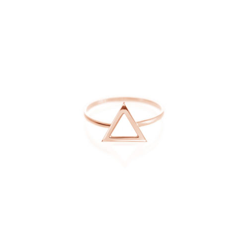 Rose Gold Band Ring with a Small Triangle