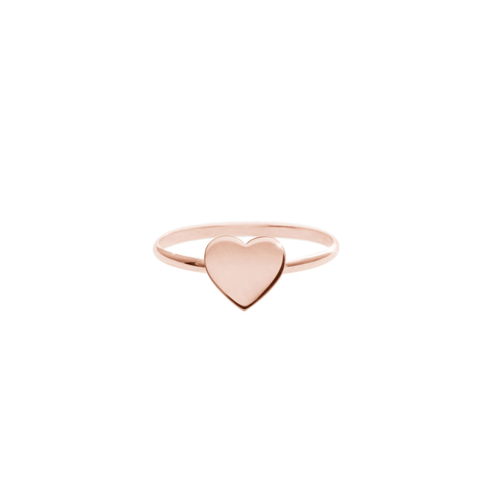 Romantic Rose Gold Solid Heart Ring