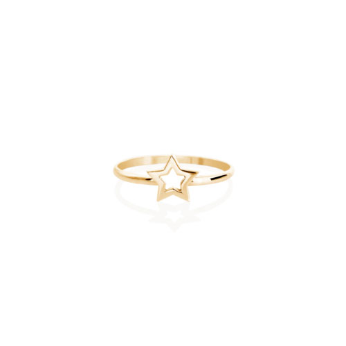 Yellow Gold Ring with a Small Star
