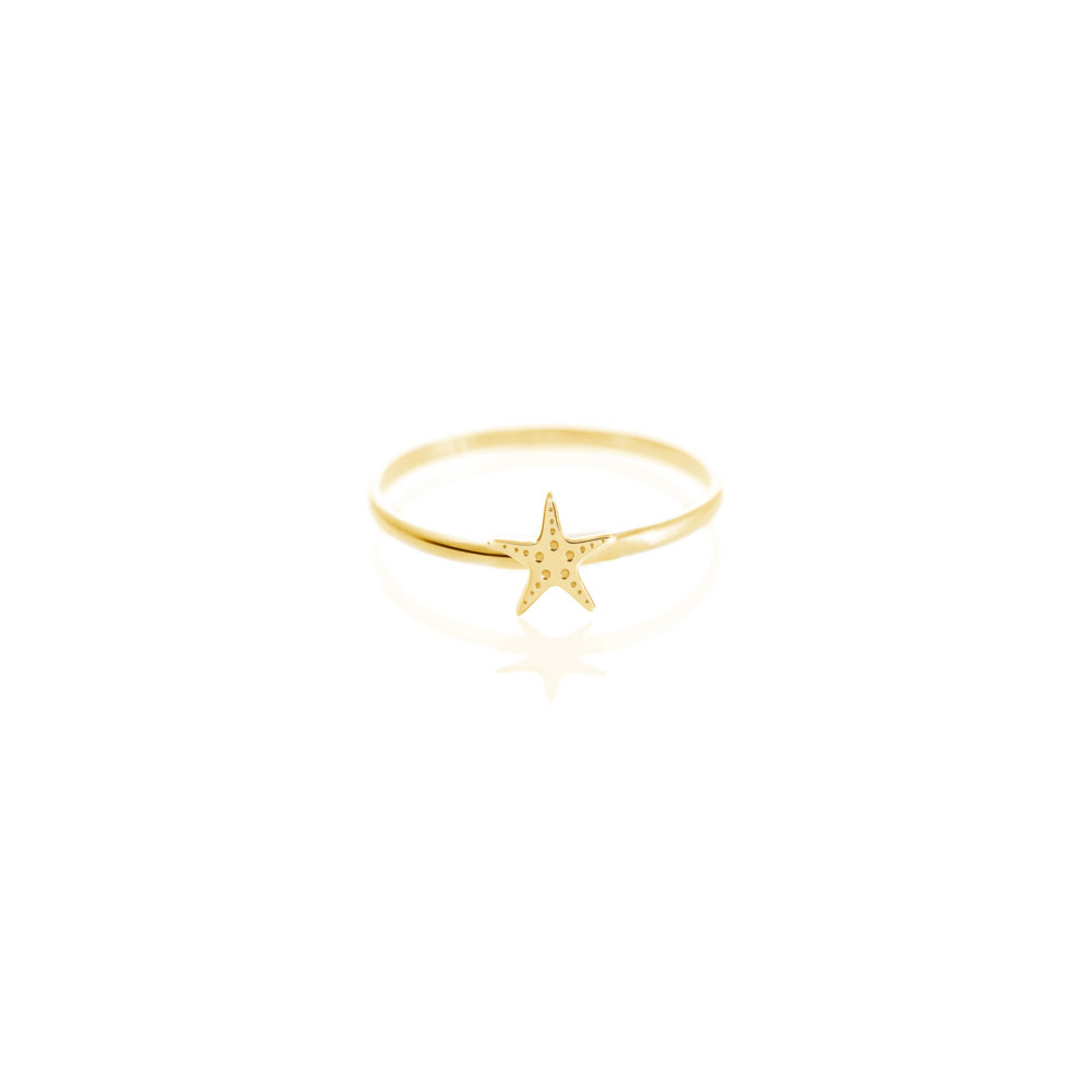 Dainty Starfish Ring made of Yellow Gold