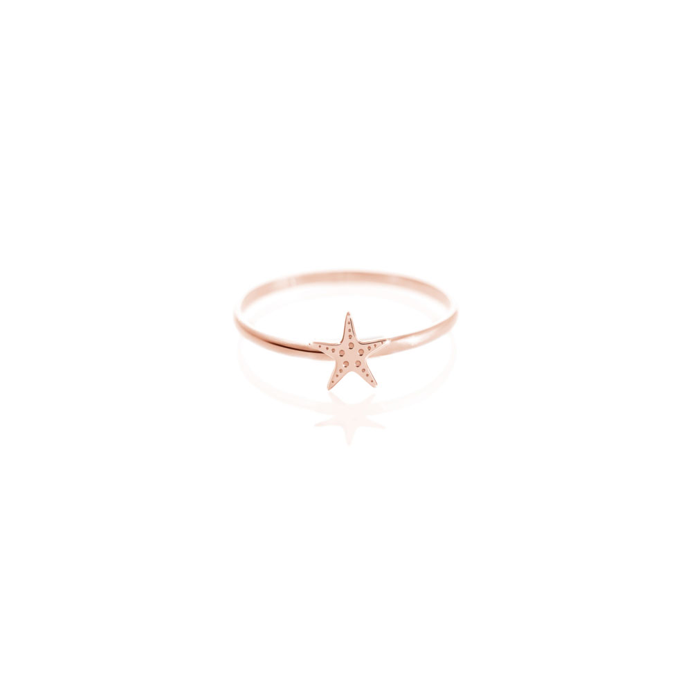 Dainty Starfish Ring made of Rose Gold