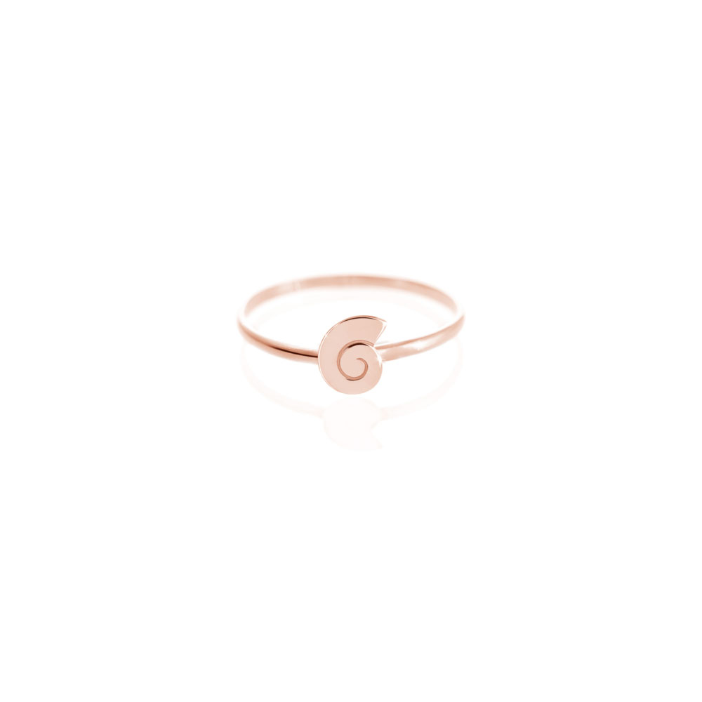 Dainty Seashell Rose Gold Band Ring