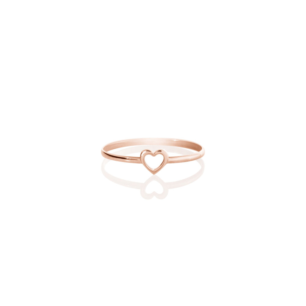 Dainty Rose Gold Ring with a Tiny Heart