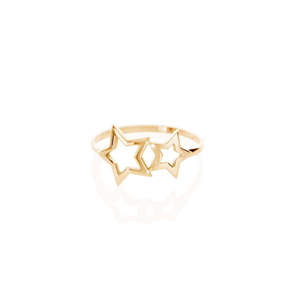 Yellow Gold Ring with Two Stars