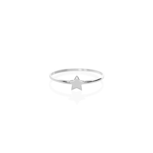 White Gold Ring with a Tiny Star