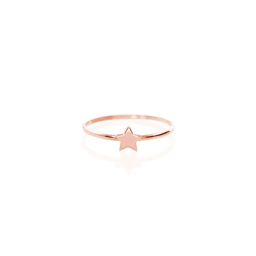 Rose Gold Ring with a Tiny Star