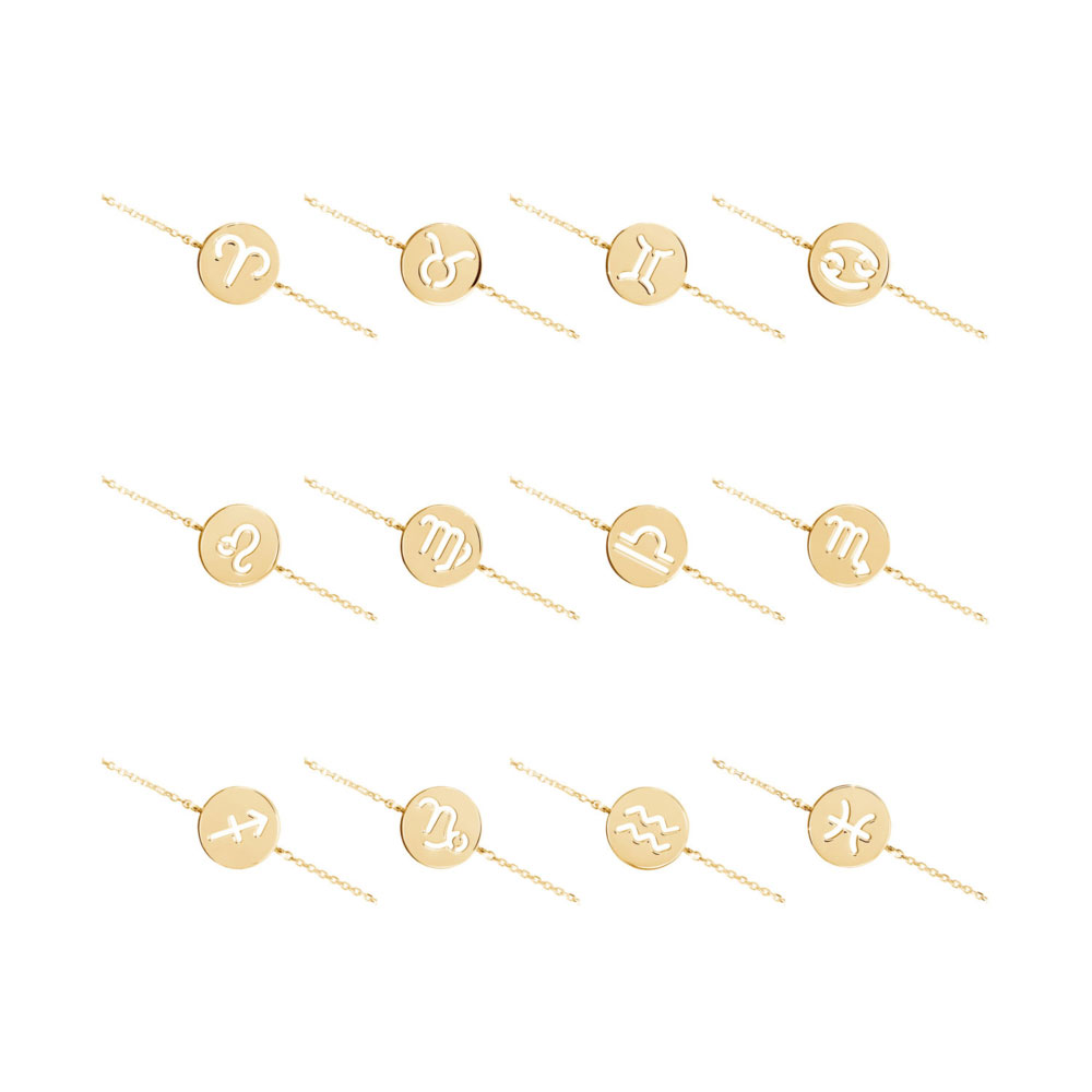 The Whole Selection Of Zodiac Sign Bracelets In Yellow Gold