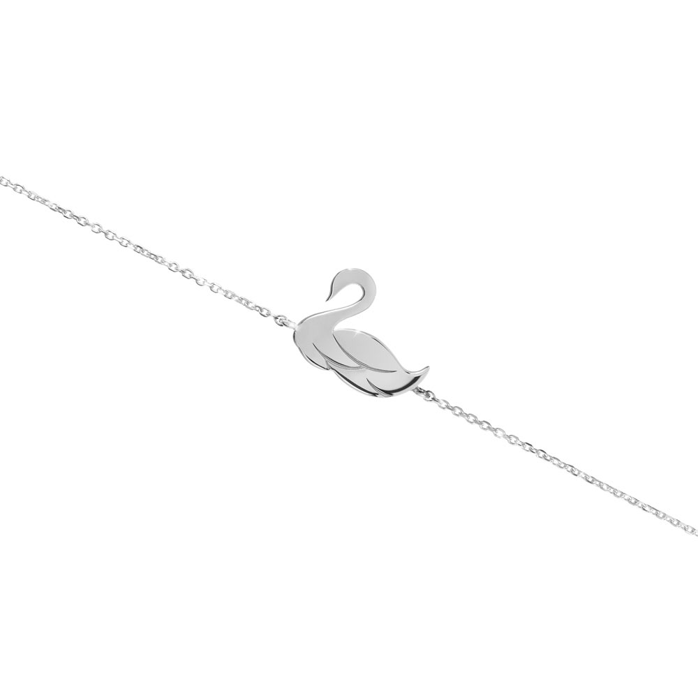 Dainty Bracelet with a Beautiful White Gold Swan