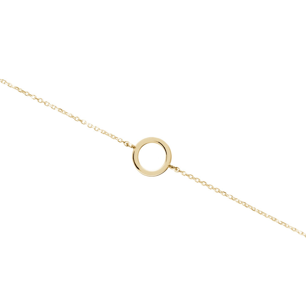 Simple Yellow Gold Bracelet with a Small Circle