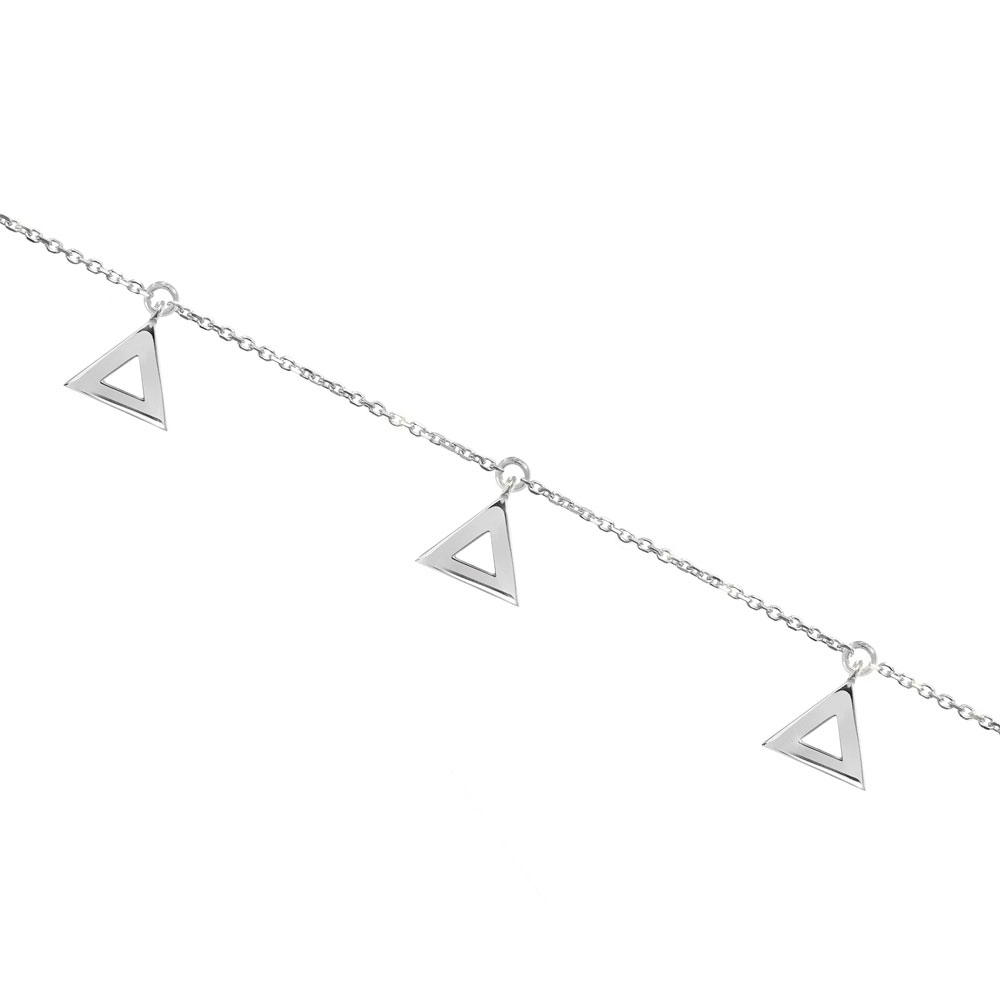 White Gold Dangling Triangle Charms Bracelet