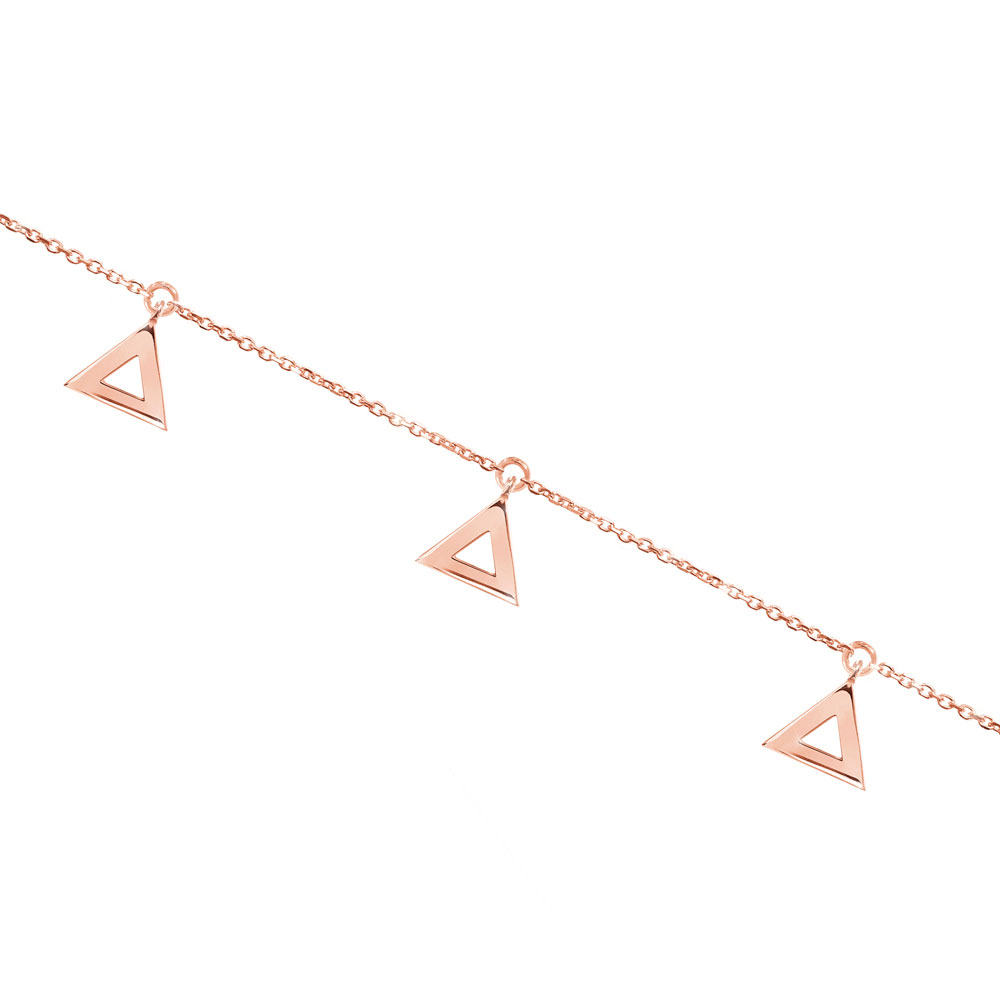 Rose Gold Dangling Triangle Charms Bracelet