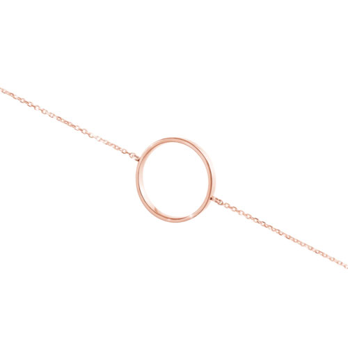Simple Rose Gold Circle Charm Bracelet