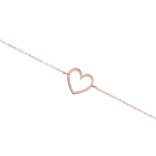 Romantic Bracelet with a Rose Gold Heart