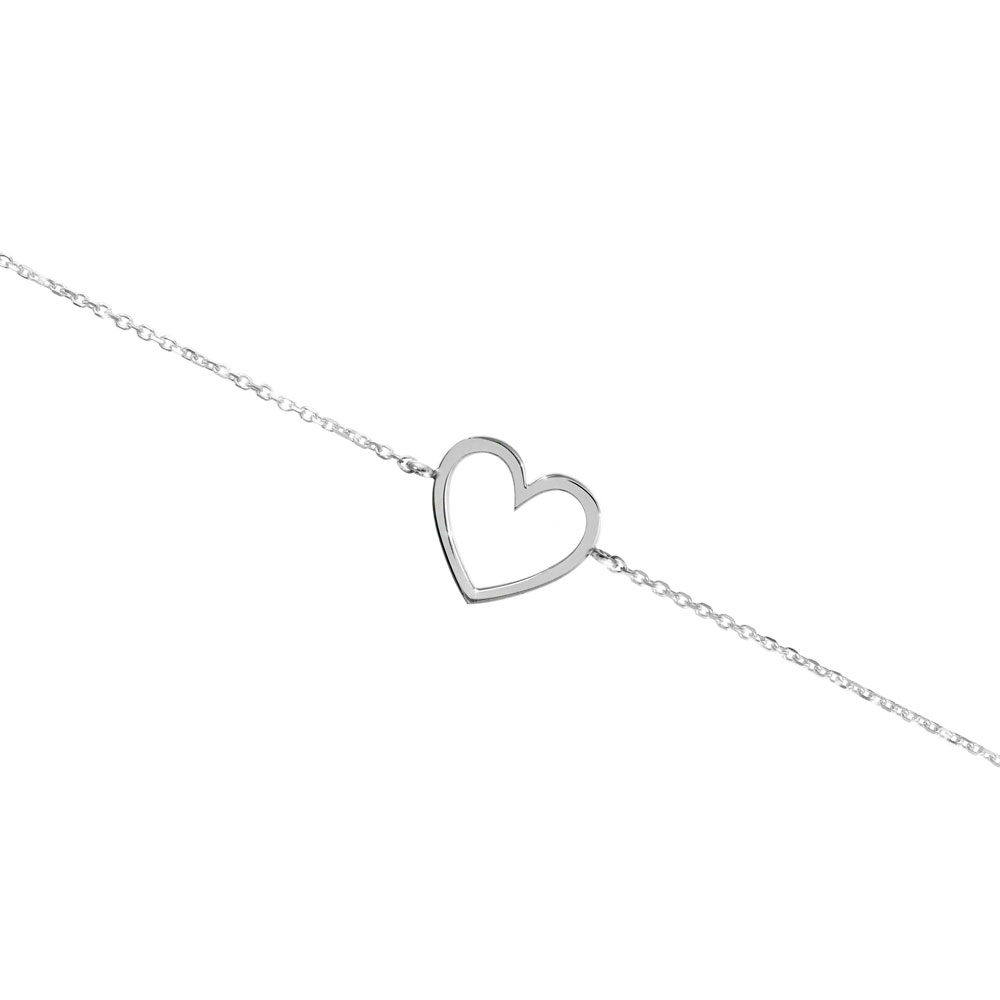Romantic Bracelet with a White Gold Heart