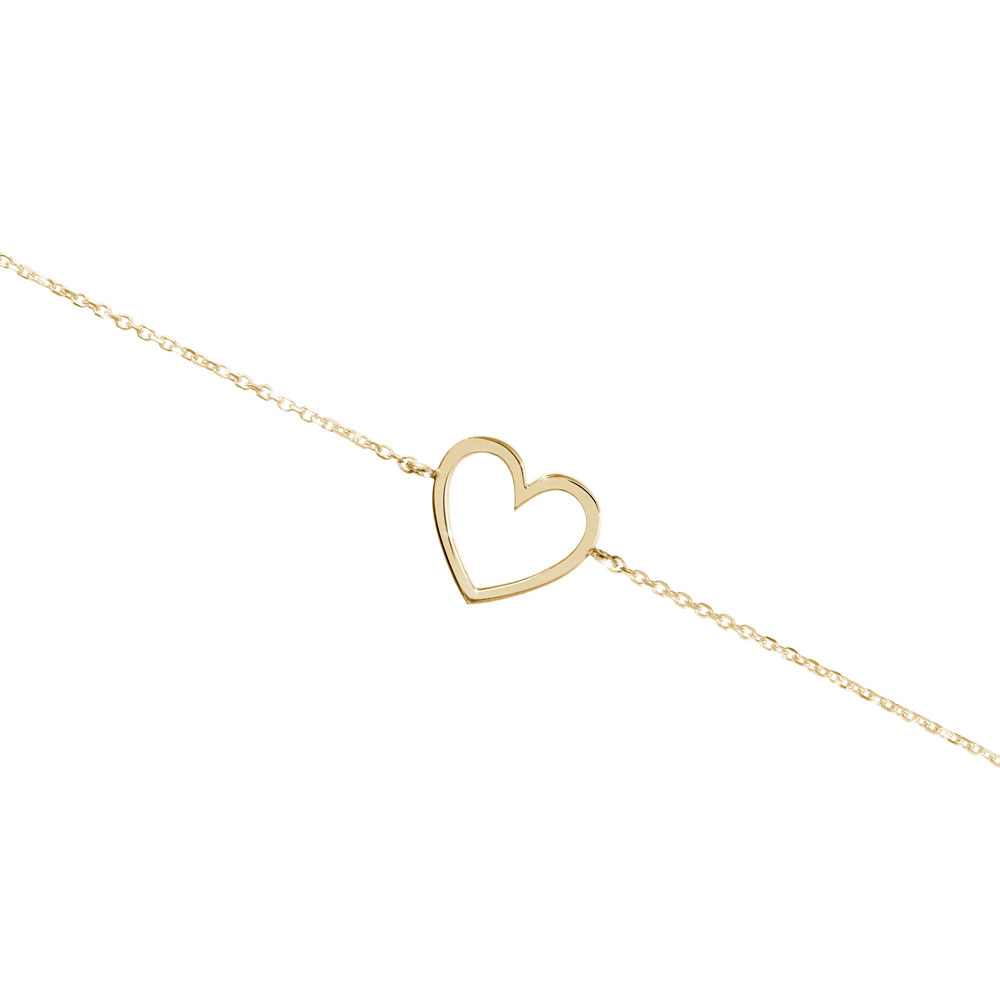 Romantic Bracelet with a Yellow Gold Heart
