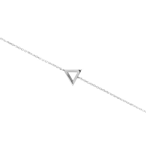 Dainty White Gold Bracelet with a Crescent Moon Charm