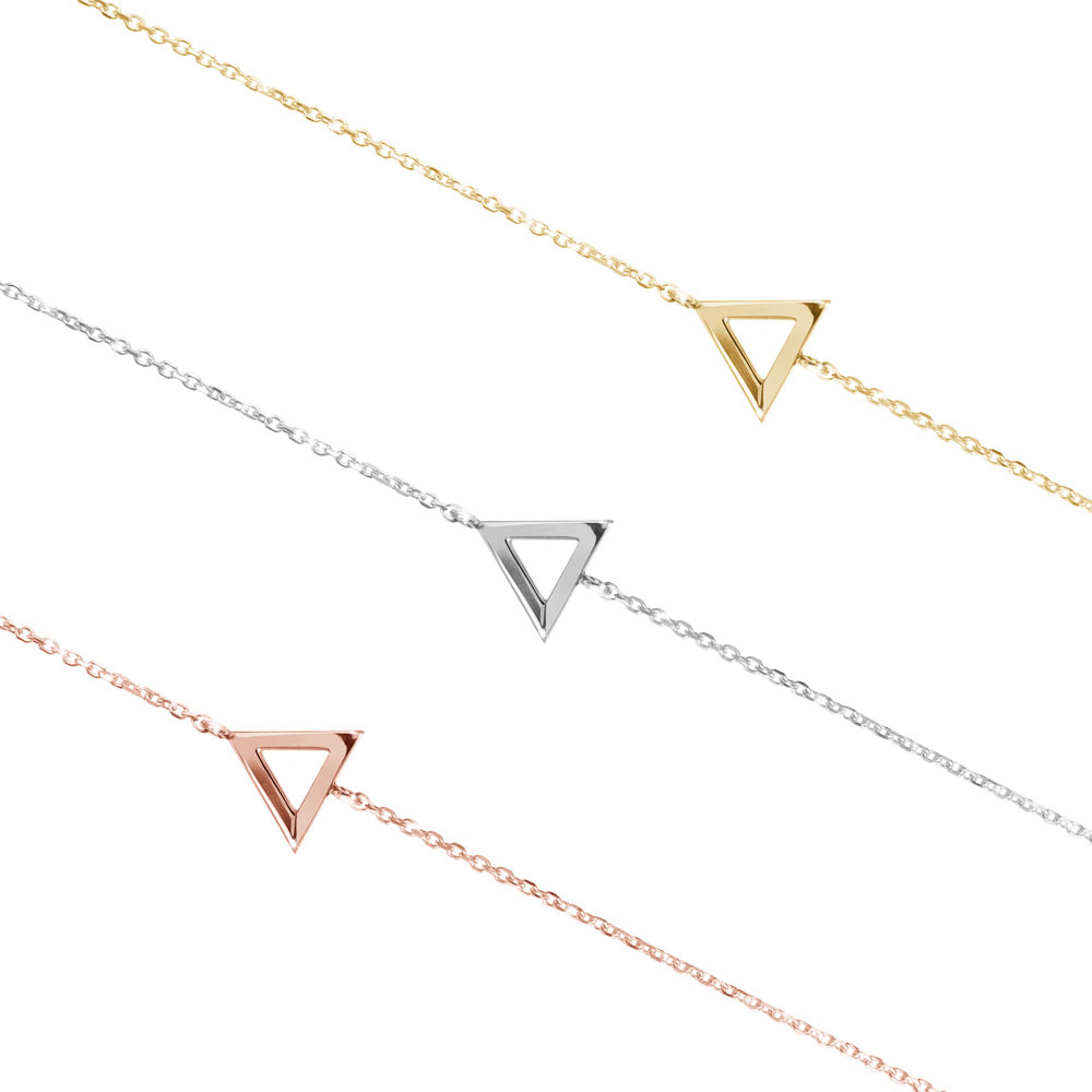 All Three Options Of The Dainty Gold Bracelet with a Crescent Moon Charm