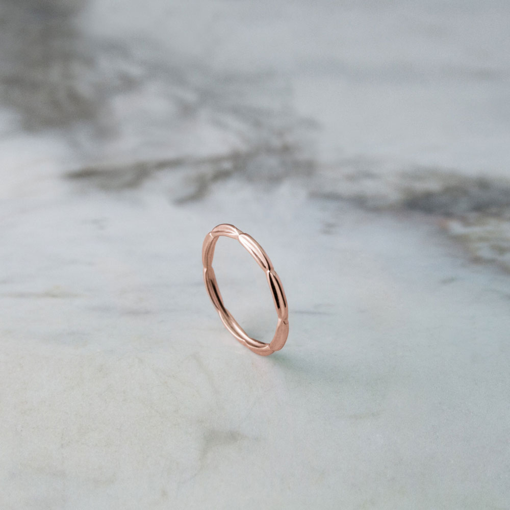 Unique Embossed Ring in Rose Gold