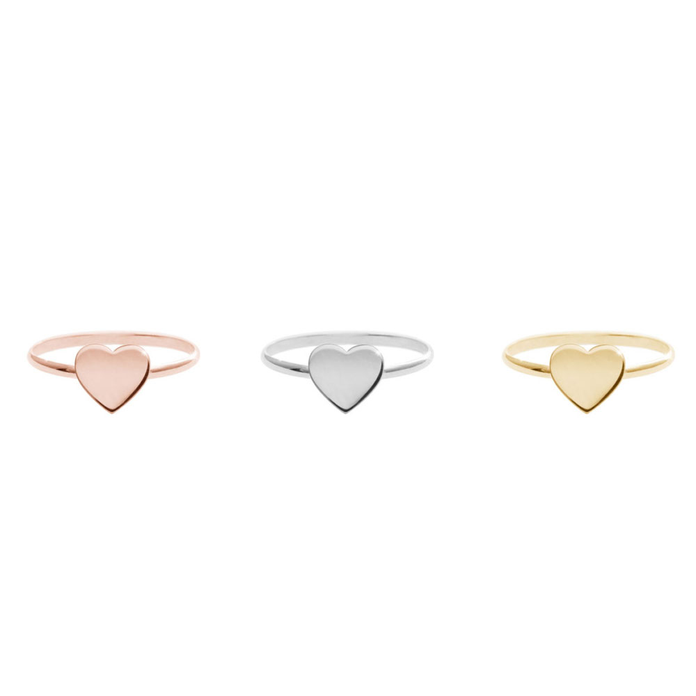 All Three Options Of The Romantic Gold Solid Heart Ring