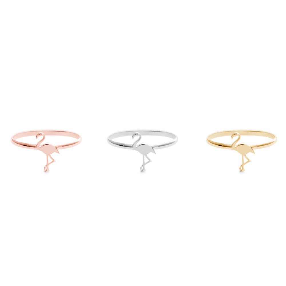 All Three Options Of The Delicate Flamingo Gold Band Ring