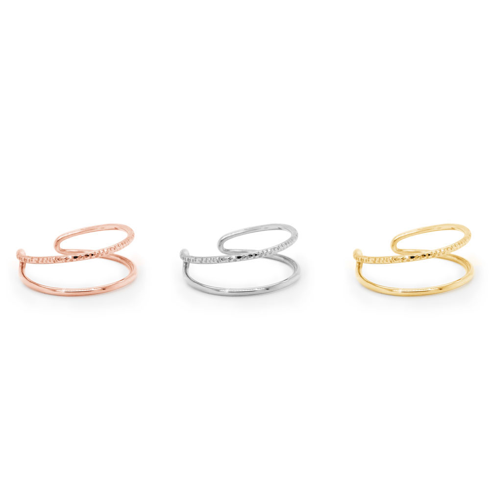 All Three Gold Options Of The Double Band Ring