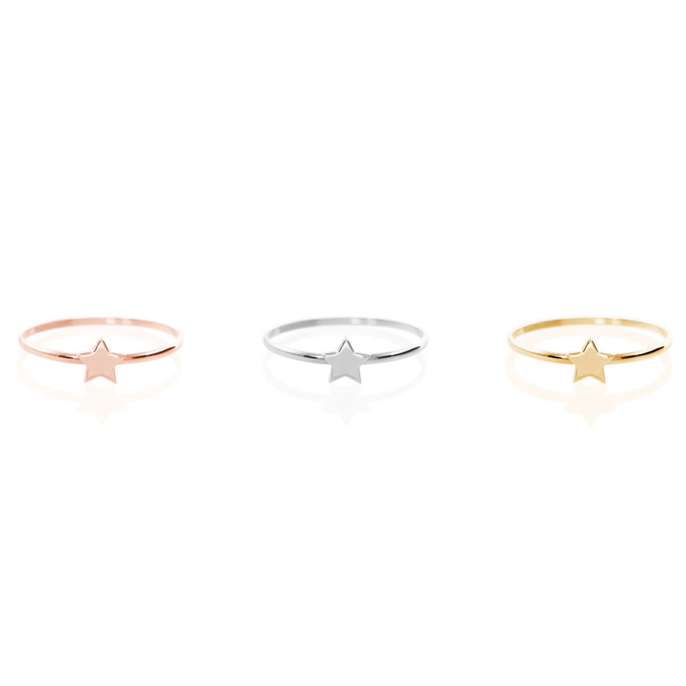 All Three Options Of The Gold Ring with a Tiny Star