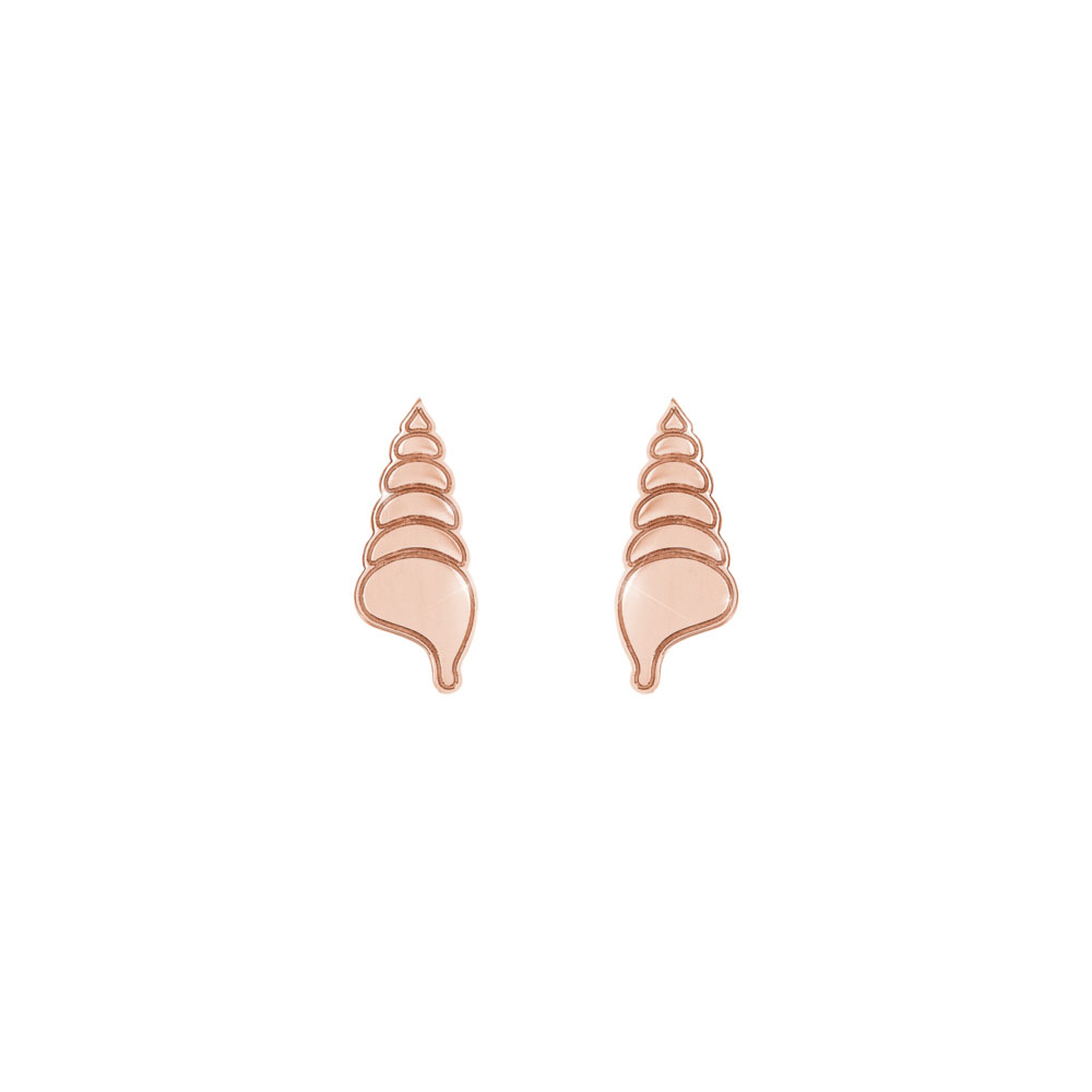 Small Snail Seashell Studs made of Rose Gold