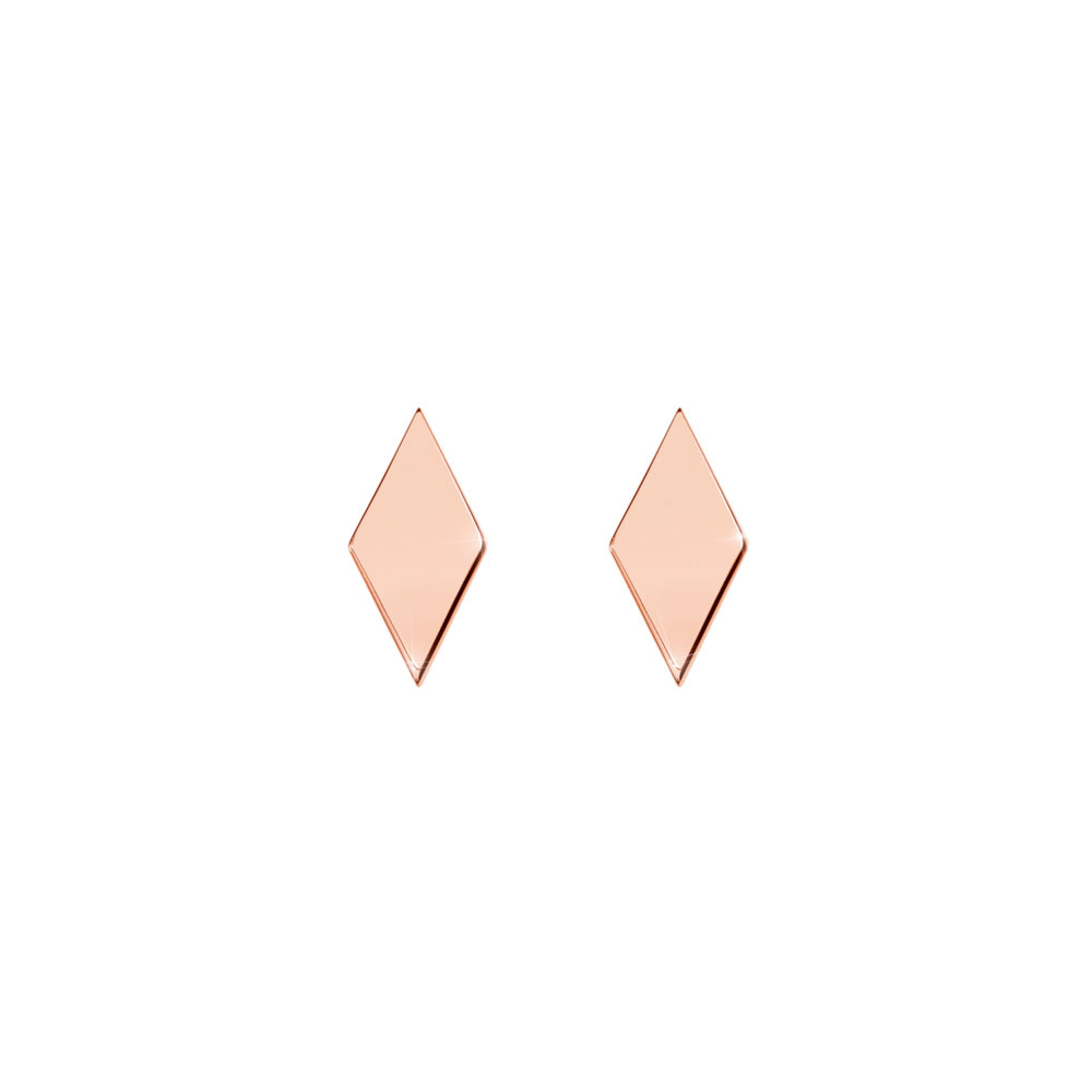 Dainty Rhombus Rose Gold Stud Earrings