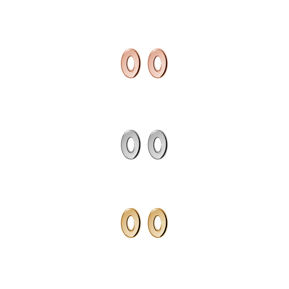 All Three Options Of The Mini Oval Studs in Solid Gold