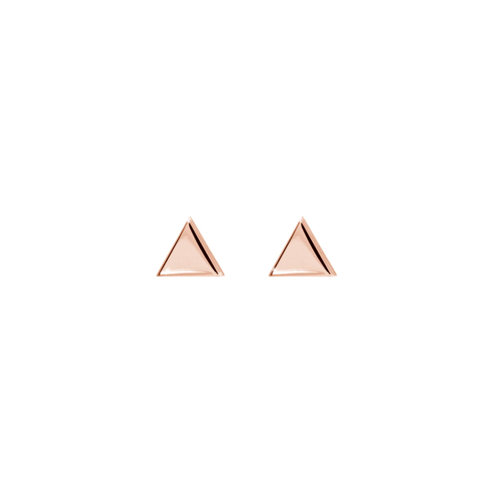 Mini Solid Triangle Stud Earrings made of Rose Gold