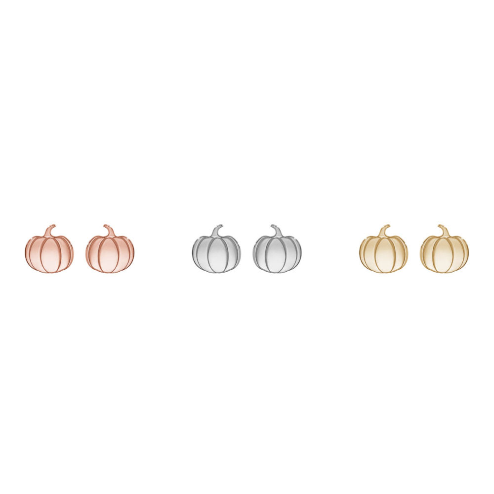 All Three Options Of The Gold Pumpkin Stud Earrings