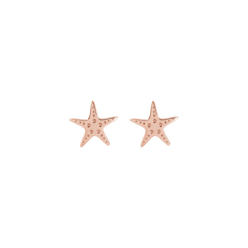 Tiny Starfish Stud Earrings in Rose Gold