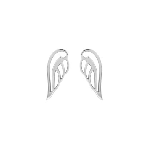 Delicate Wings, Stud Earrings made of White Gold