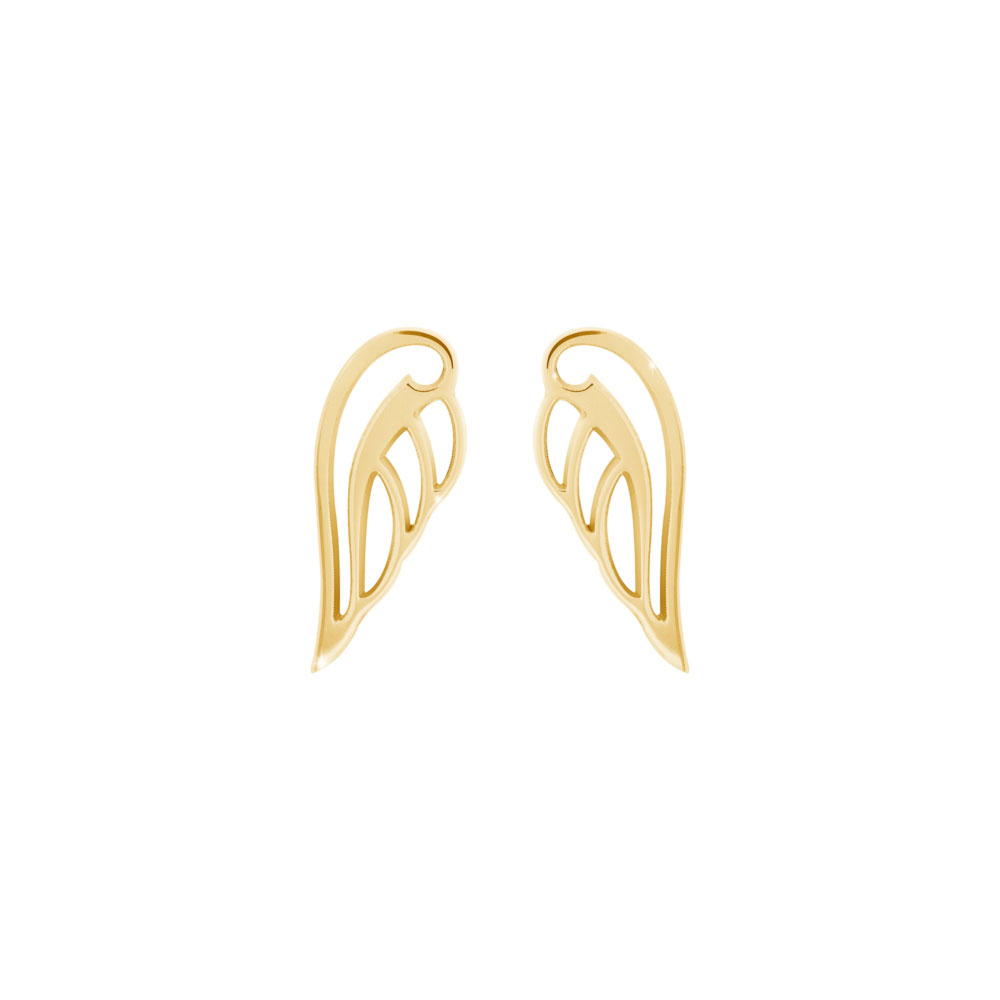 Delicate Wings, Stud Earrings made of Yellow Gold