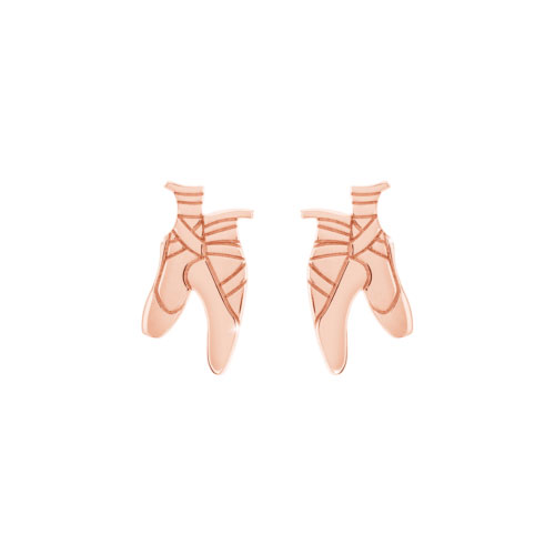 Sweet Ballet Shoes Earrings made of Rose Gold