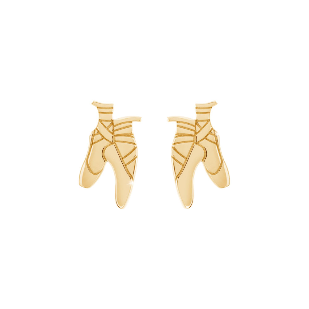 Sweet Ballet Shoes Earrings made Of Yellow Gold