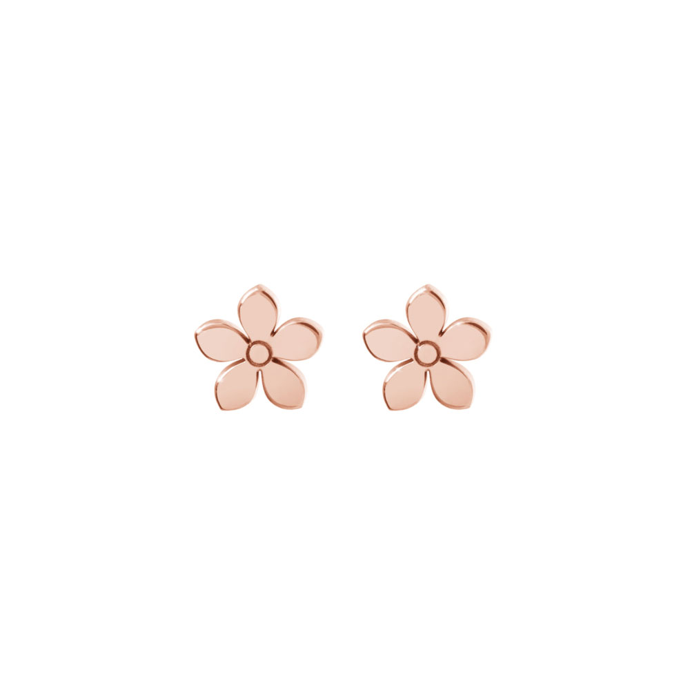 Tiny Flower Earrings in Rose Gold