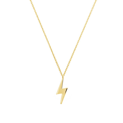 Lightning Bolt Pendant Necklace in Yellow Gold