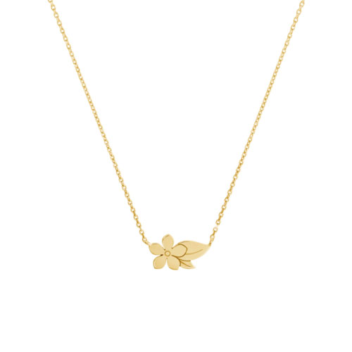 Floral Charm Necklace made of Yellow Gold