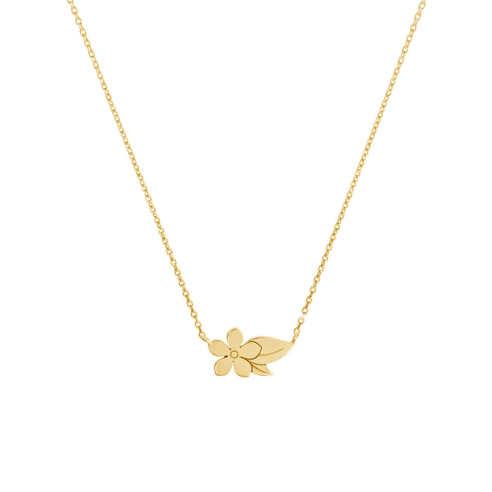Floral Charm Necklace made of Yellow Gold