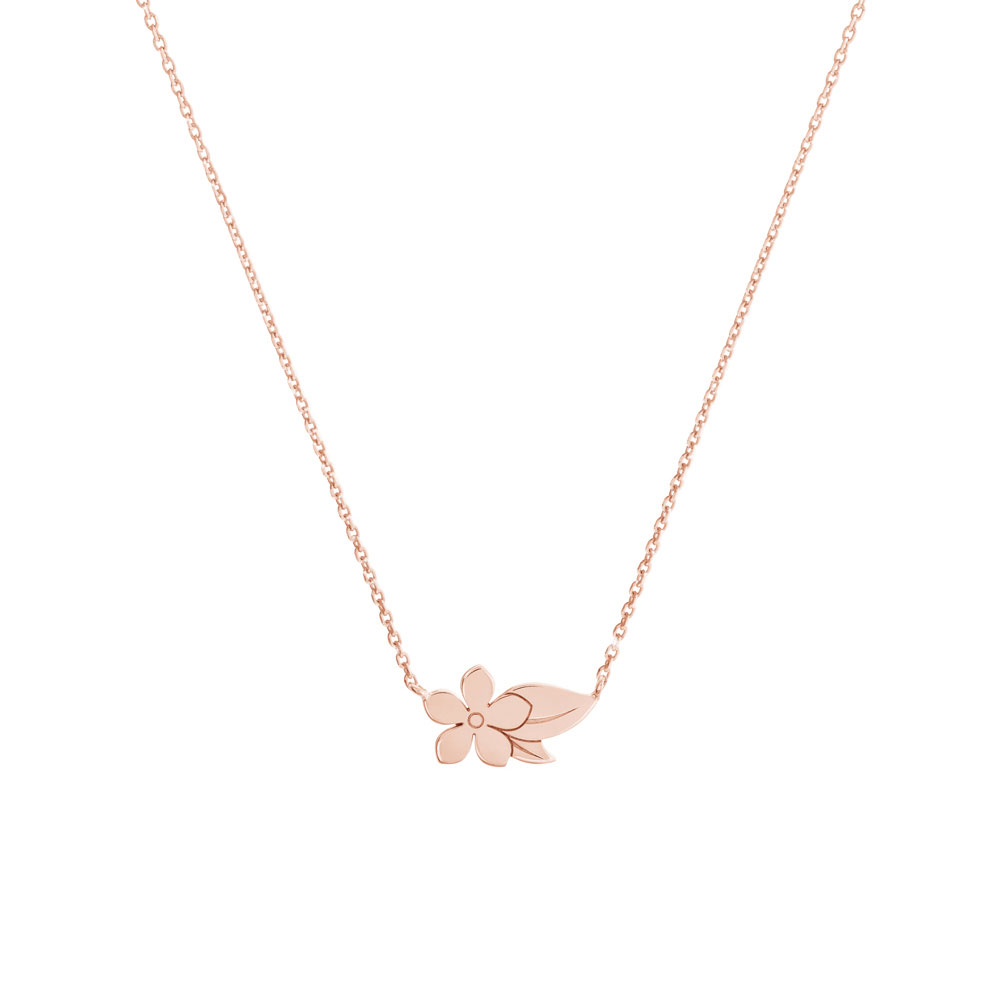 Floral Charm Necklace made of Rose Gold