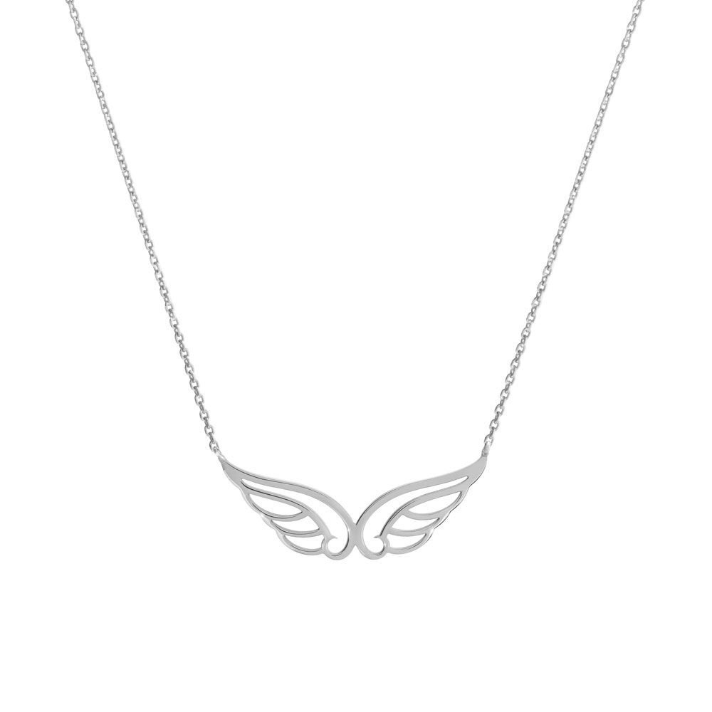 Dainty Wings Necklace made of White Gold