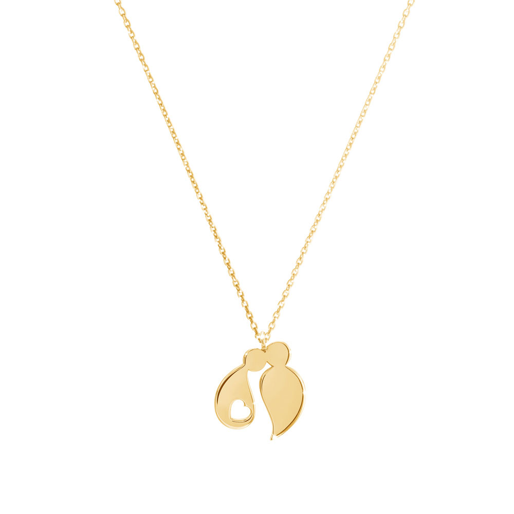 New Mom Pendant Necklace in Yellow Gold
