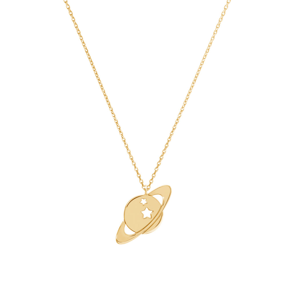 A Saturn pendant necklace in yellow gold