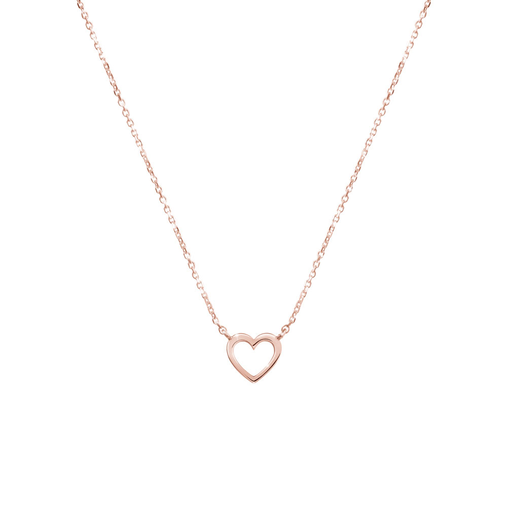 Tiny Heart Charm Necklace made of Rose Gold
